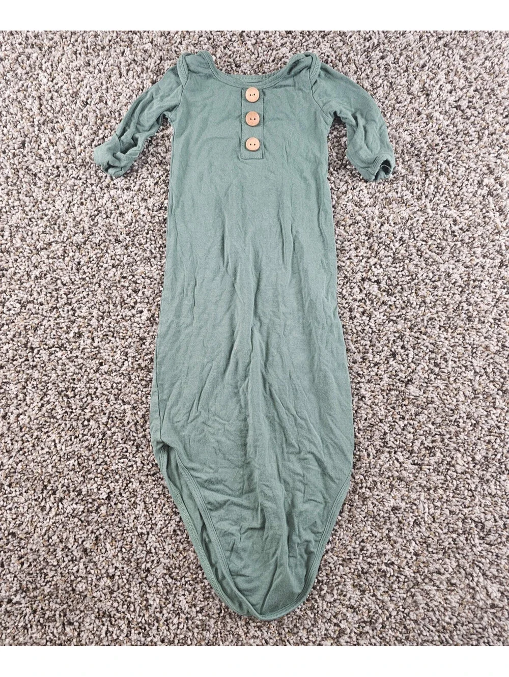 Caden Lane Baby Sz 0-3M bamboo knotted gown Sage Green Gender Neutral